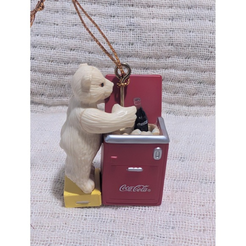 Vintage Coca Cola Polar Bear Ornaments Set 1998 2000 Christmas Decorations - Picture 3 of 7
